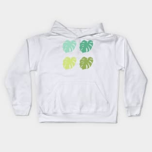 Monstera Leaves Bundle - tropical greens Kids Hoodie